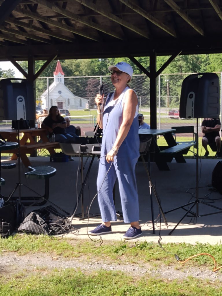 Bonnie Greco performs at the Historical Society's live "Music in the Park" event.
