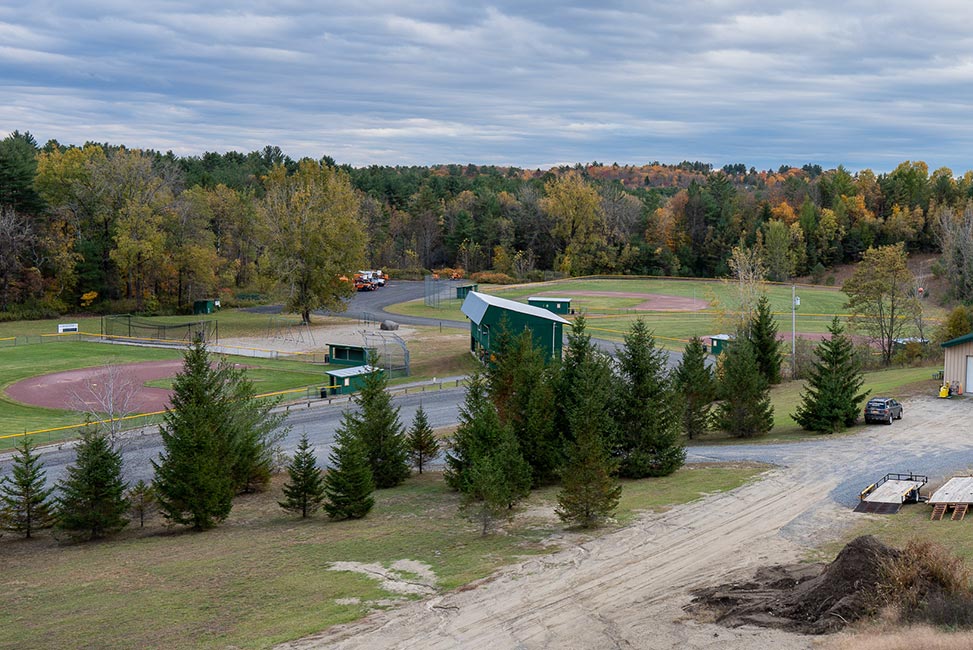 baseball fields aerial shot