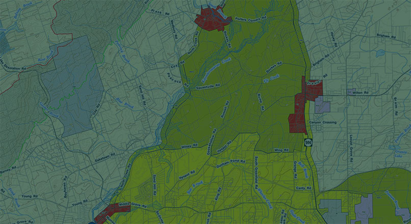 Colored zoning map